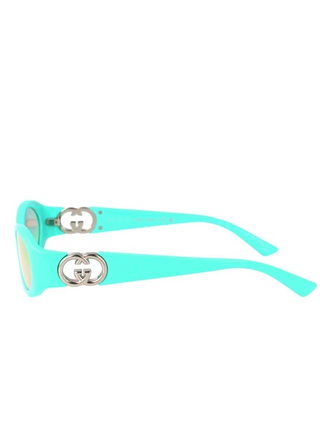 Gucci Eyewear oval frame sunglasses - Blue - zdjęcie produktu nr 2