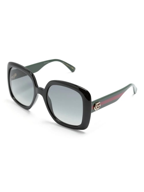 Gucci Eyewear Web-stripe square-frame sunglasses - Black - zdjęcie produktu nr 2