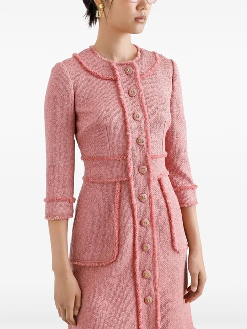 Dolce & Gabbana frayed-edge midi dress - Pink - zdjęcie produktu nr 2
