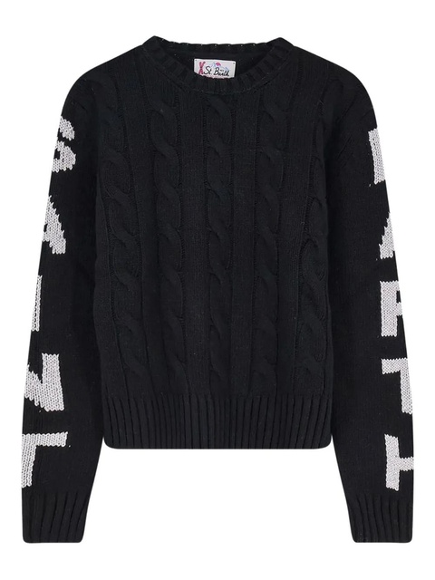 MC2 Saint Barth cable-knit logo sweater - Black - zdjęcie produktu nr 1