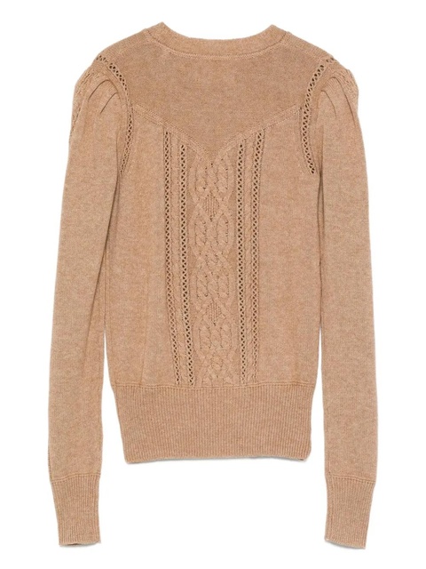 MARANT ÉTOILE cable-knit puff-sleeve sweater - Neutrals - zdjęcie produktu nr 2