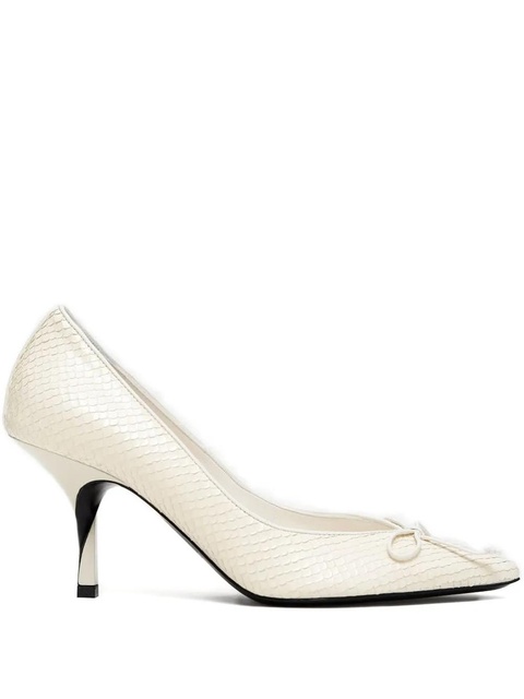 Jacquemus snakeskin bow pumps - Neutrals - zdjęcie produktu nr 1