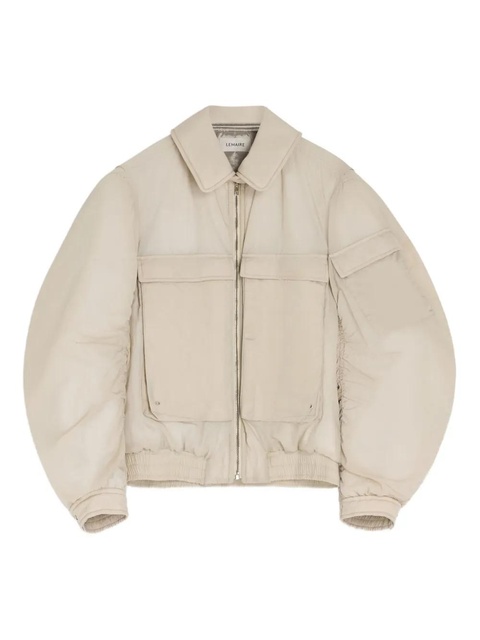 LEMAIRE detachable-collar zip-up puffer jacket - Neutrals - zdjęcie produktu nr 2