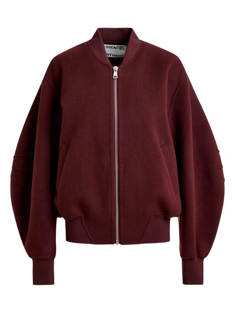 Essentiel Antwerp balloon-sleeve zip-front jacket - Red - zdjęcie produktu nr 1