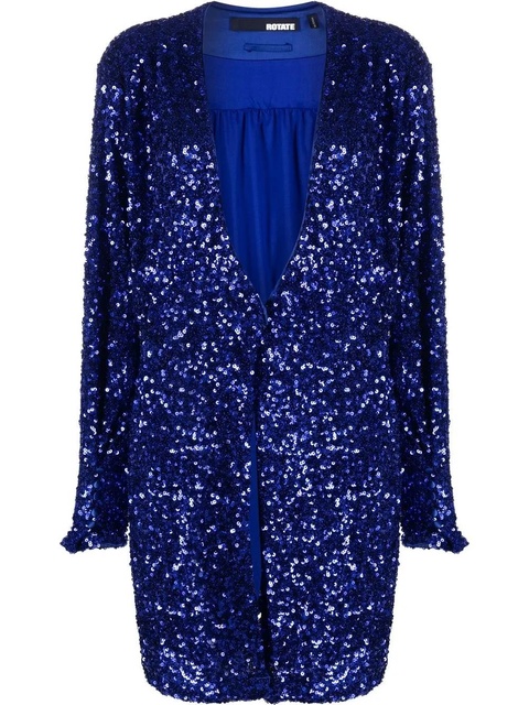 ROTATE BIRGER CHRISTENSEN sequin-embellished V-neck wrap dress - Blue - zdjęcie produktu nr 1