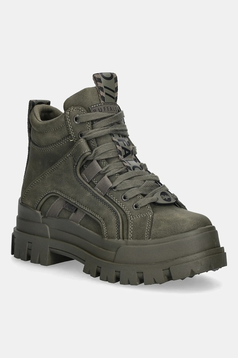 Buffalo workery Aspha Nc Mid kolor zielony na platformie 1622602-KHA - zdjęcie produktu nr 1