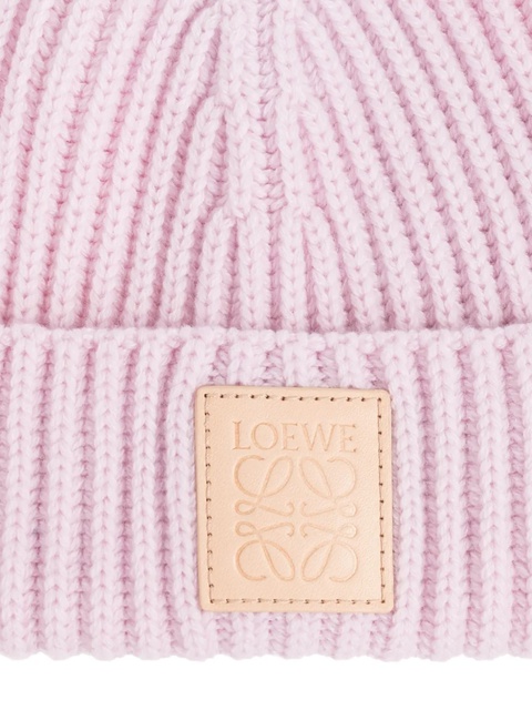 LOEWE ribbed logo-plaque beanie - Pink - zdjęcie produktu nr 2