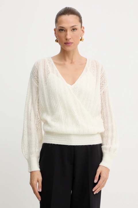 Guess sweter z dodatkiem wełny IZABELLA damski kolor beżowy lekki W5BR90 Z3HQ0 - zdjęcie produktu nr 1