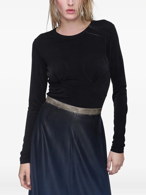 Maison Margiela seam-detail T-shirt - Black - zdjęcie produktu nr 2