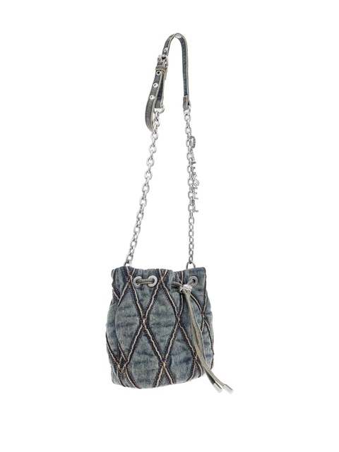Diesel mini Charm-D quilted chain-strap bag - Blue - zdjęcie produktu nr 2