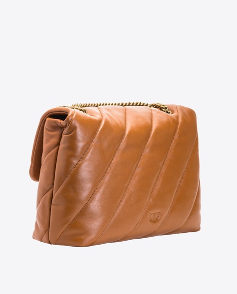 PINKO - Brązowa torebka Big Love Puff Maxi - zdjęcie produktu nr 1