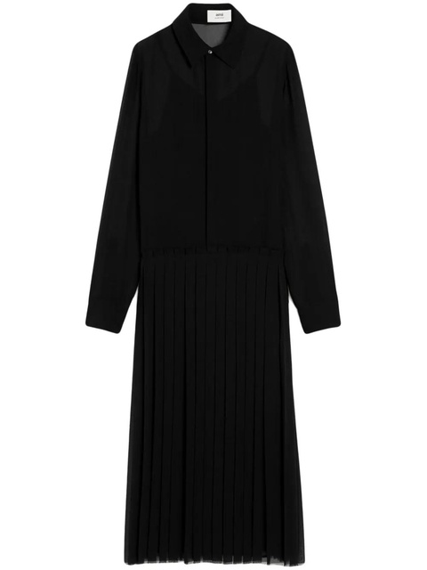 AMI Paris pleated maxi dress - Black - zdjęcie produktu nr 1