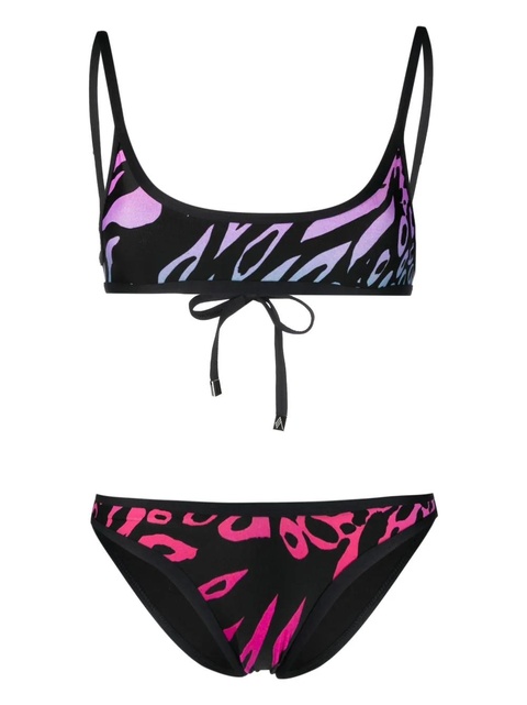 The Attico gradient animal print bikini - Black - zdjęcie produktu nr 1