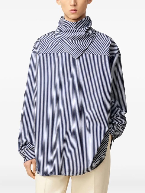 AMI Paris bandana-detail striped shirt - Blue - zdjęcie produktu nr 1