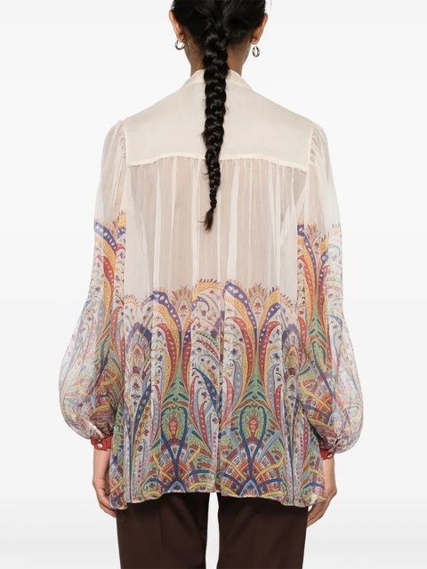 ETRO graphic-print silk blouse - Neutrals - zdjęcie produktu nr 2