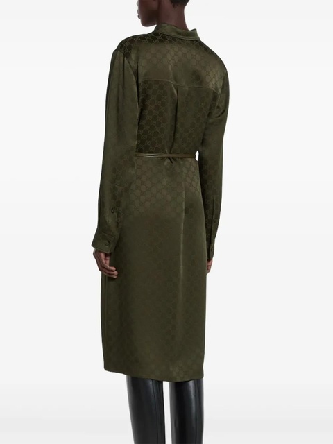 Gucci classic-collar shirt midi dress - Green - zdjęcie produktu nr 2