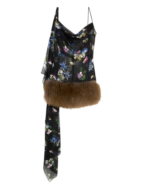 Blumarine floral-print mini dress - Black - zdjęcie produktu nr 1