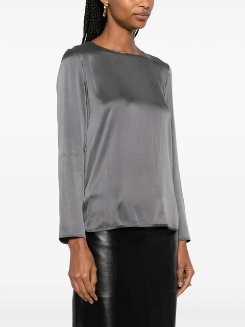 Max Mara round-neck satin blouse - Grey - zdjęcie produktu nr 1