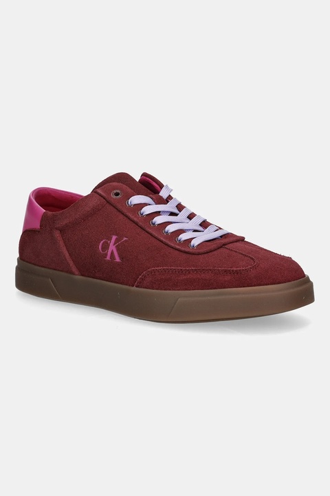 Calvin Klein sneakersy skórzane LOW PRO CUPS LACE UP kolor bordowy HW0HW02683 - zdjęcie produktu nr 1