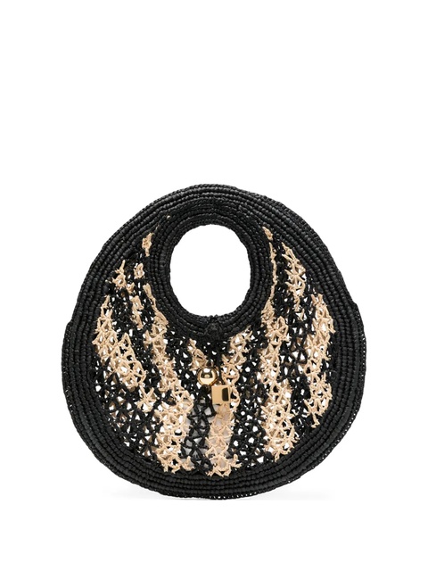 Jacquemus raffia circle-handle tote bag - Black - zdjęcie produktu nr 1