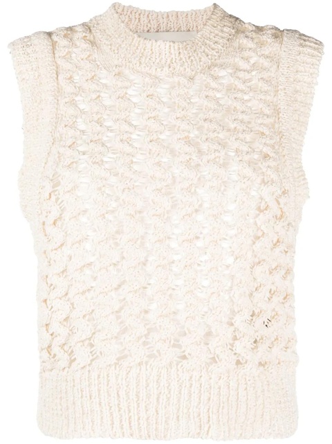 ISABEL MARANT Faye semi-sheer top - Neutrals - zdjęcie produktu nr 1
