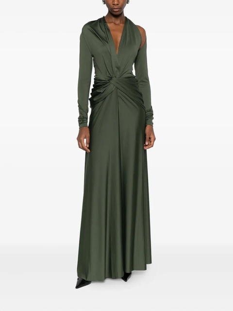 Victoria Beckham twist-front long-sleeve dress - Green - zdjęcie produktu nr 2