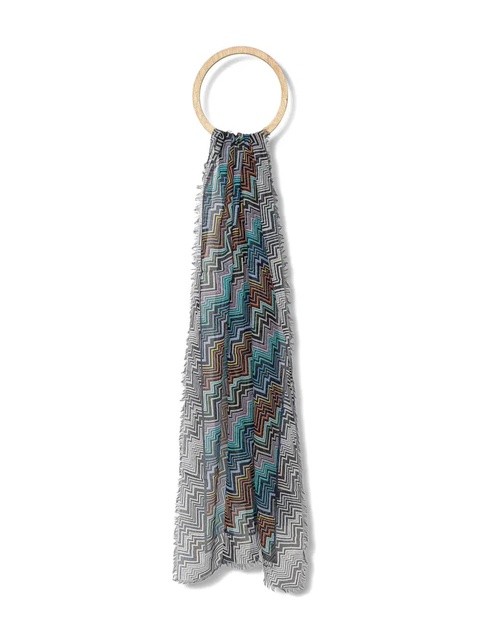 Missoni zigzag fringed scarf - Black - zdjęcie produktu nr 1