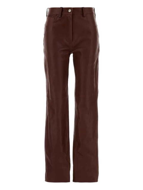 Magda Butrym leather straight-leg trousers - Brown - zdjęcie produktu nr 1