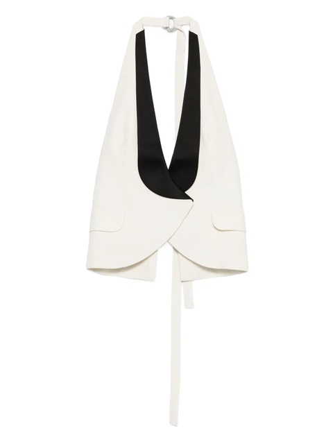 Christopher Esber halterneck contrast-panel vest - White - zdjęcie produktu nr 1
