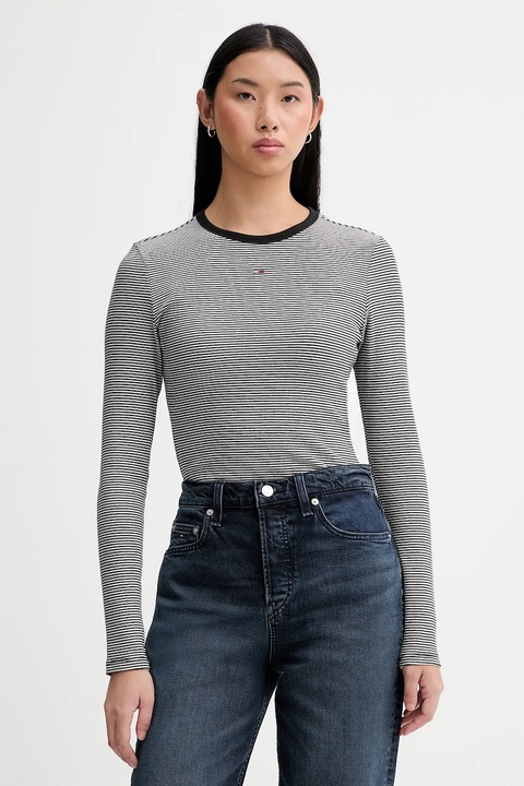 Tommy Jeans longsleeve damski kolor czarny DW0DW17387 - zdjęcie produktu nr 1
