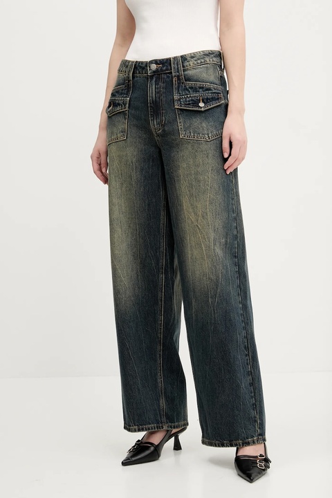 Guess Originals jeansy damskie kolor granatowy W5RG02 D4XY0 - zdjęcie produktu nr 1