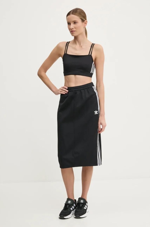 adidas Originals spódnica Adicolor Classic 3S Skirt kolor czarny midi ołówkowa IW8461 - zdjęcie produktu nr 2