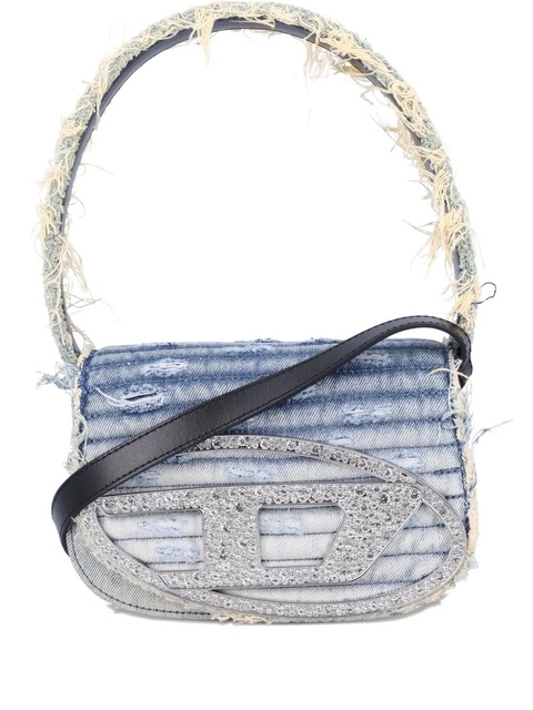 Diesel 1DR crystal-embellished denim shoulder bag - Blue - zdjęcie produktu nr 1