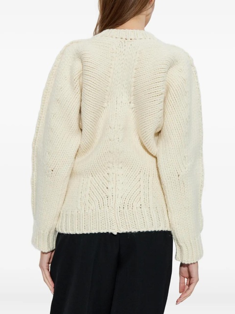 Jil Sander V-neck wool sweater - Neutrals - zdjęcie produktu nr 2