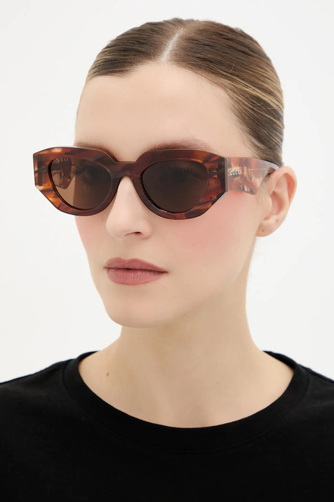 Gucci okulary przeciwsłoneczne damskie kolor brązowy GG2007S - zdjęcie produktu nr 1