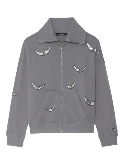 Zadig&Voltaire Milly embellished zip sweatshirt - Grey - zdjęcie produktu nr 1