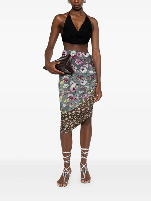The Attico ruched patchwork midi skirt - Brown - zdjęcie produktu nr 2