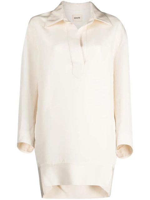 KHAITE Kal silk shirtdress - Neutrals - zdjęcie produktu nr 1