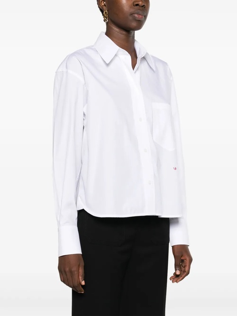 Victoria Beckham logo-embroidered poplin shirt - White - zdjęcie produktu nr 2