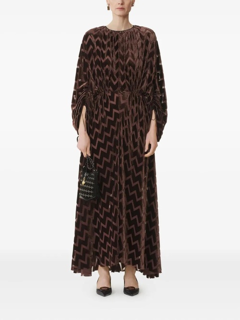 Lanvin chevron-pattern maxi dress - Brown - zdjęcie produktu nr 1