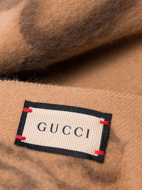Gucci GG logo wool scarf - Brown - zdjęcie produktu nr 2