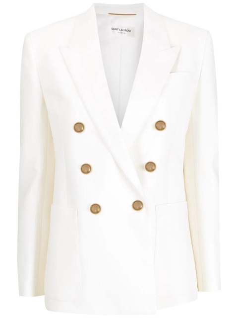 Saint Laurent double-breasted wool blazer - White - zdjęcie produktu nr 1