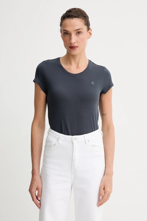 G-Star Raw t-shirt bawełniany damski kolor szary D24533-4107 - zdjęcie produktu nr 1