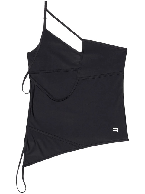 Balenciaga asymmetric strap-detail tank top - Black - zdjęcie produktu nr 1