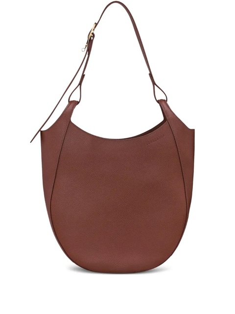 Longchamp large Le Foulonné grained-leather shoulder bag - Brown - zdjęcie produktu nr 1