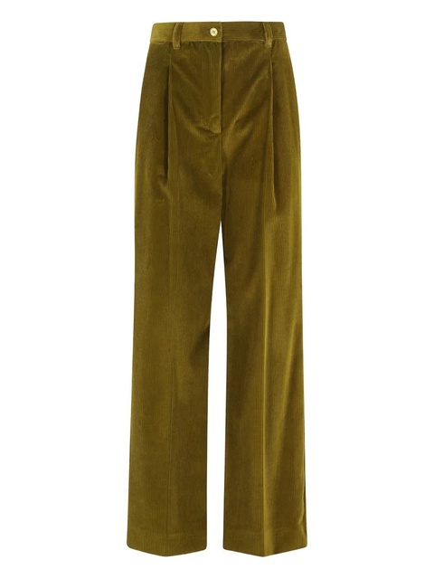 Weekend Max Mara pleated corduroy trousers - Green - zdjęcie produktu nr 1