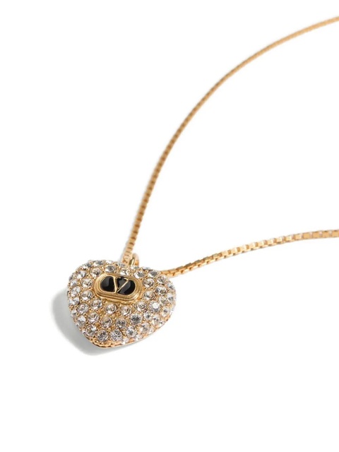 Valentino Garavani Coeur Royal crystal-embellished heart necklace - Gold - zdjęcie produktu nr 2