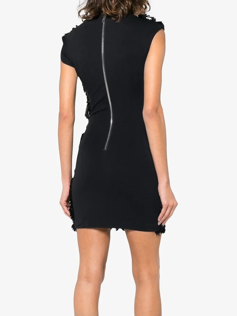 Balmain Sleeveless mini dress with fringing - Black - zdjęcie produktu nr 2
