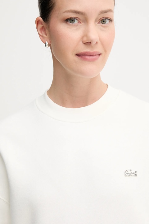 Lacoste bluza bawełniana kolor beżowy gładka SH7745 - zdjęcie produktu nr 2