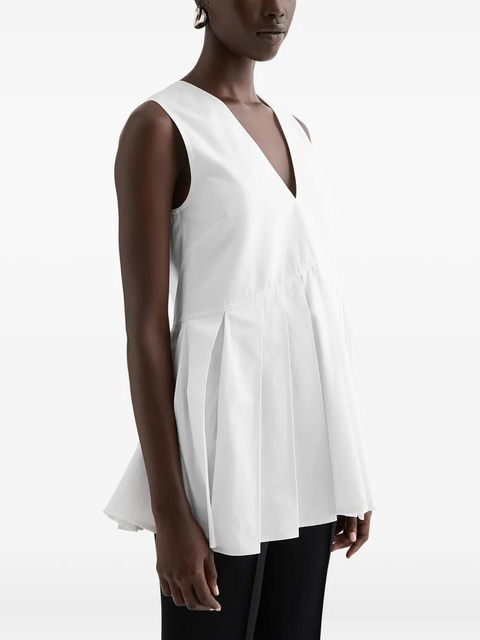 Jil Sander pleated cotton poplin top - White - zdjęcie produktu nr 1